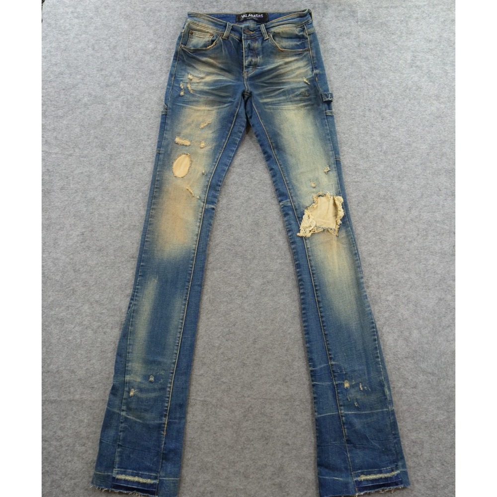 Valabasas Jeans Mens 29 Blue Combat Distressed Boot Cut Streetwear New